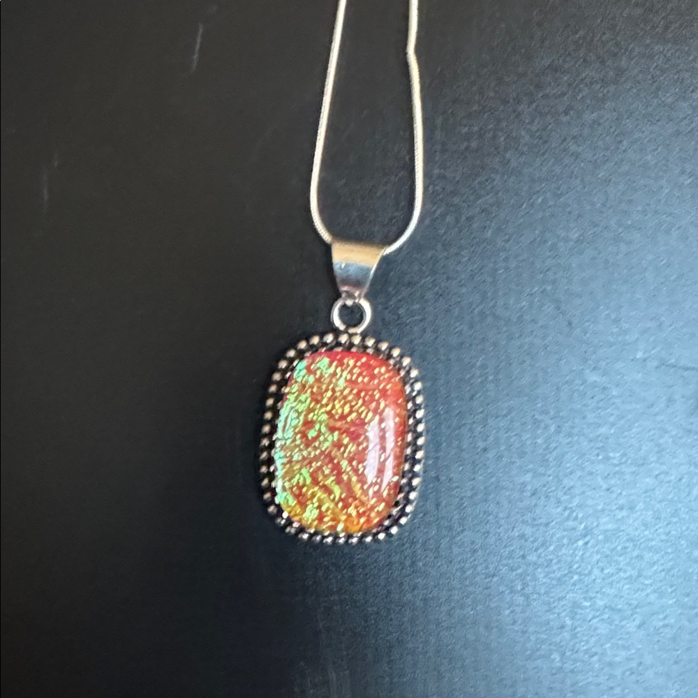 Triplet Opal .925 sterling silver necklace